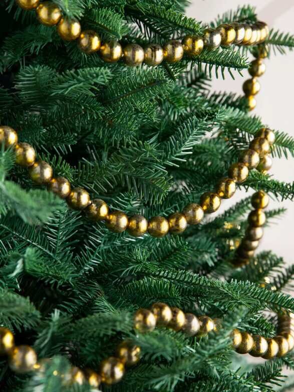 Gold Beaded Christmas Tree Garland