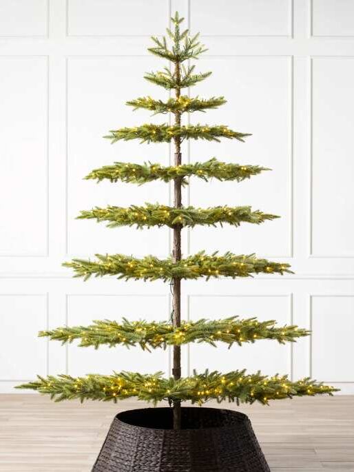 Pre Lit Sparse Christmas Tree Pacific silver fir, 6'- 7'- 8'