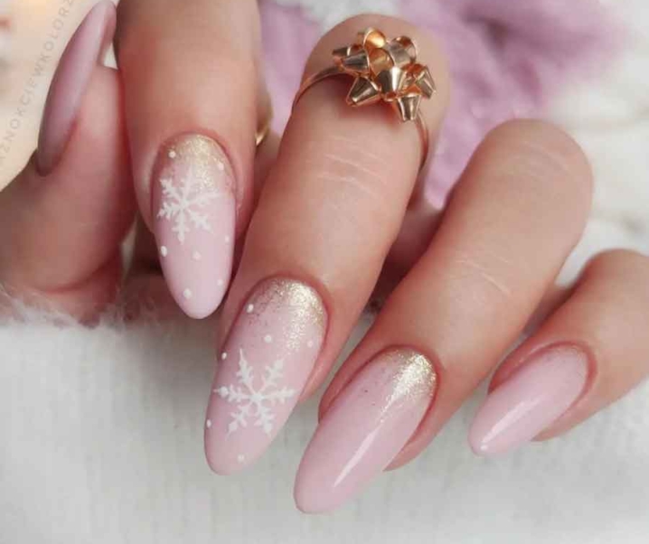 41+ Pink Christmas Nails For A Delightful Holiday Mani