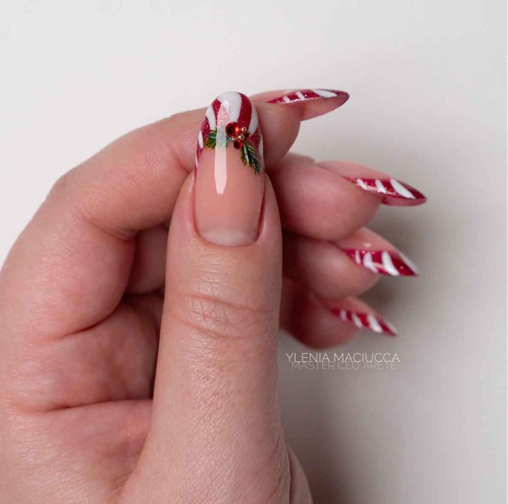 candy cane french tips