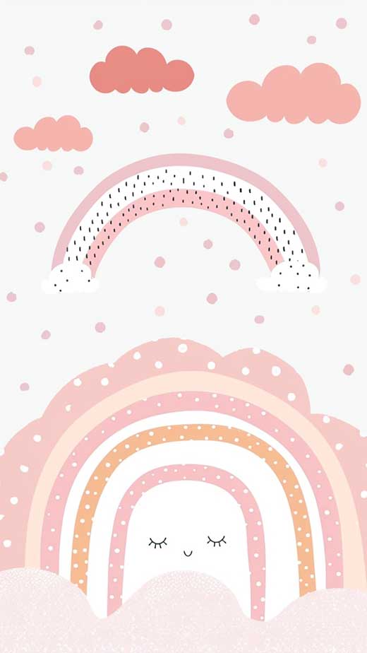 cute pink rainbow wallpaper for iphone