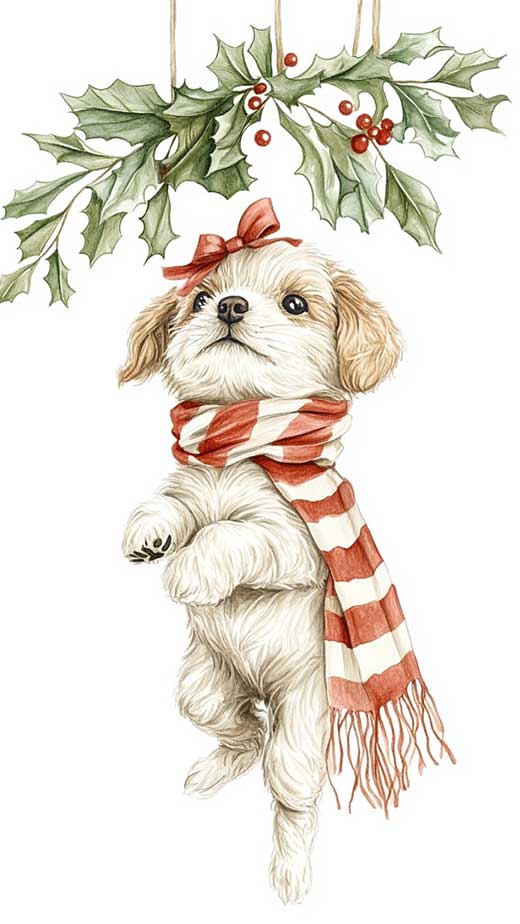 cute dog christmas wallpaper for iphone