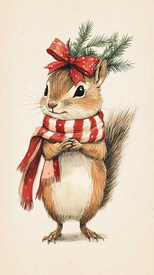 cute christmas vintage aesthetic wallpaper art