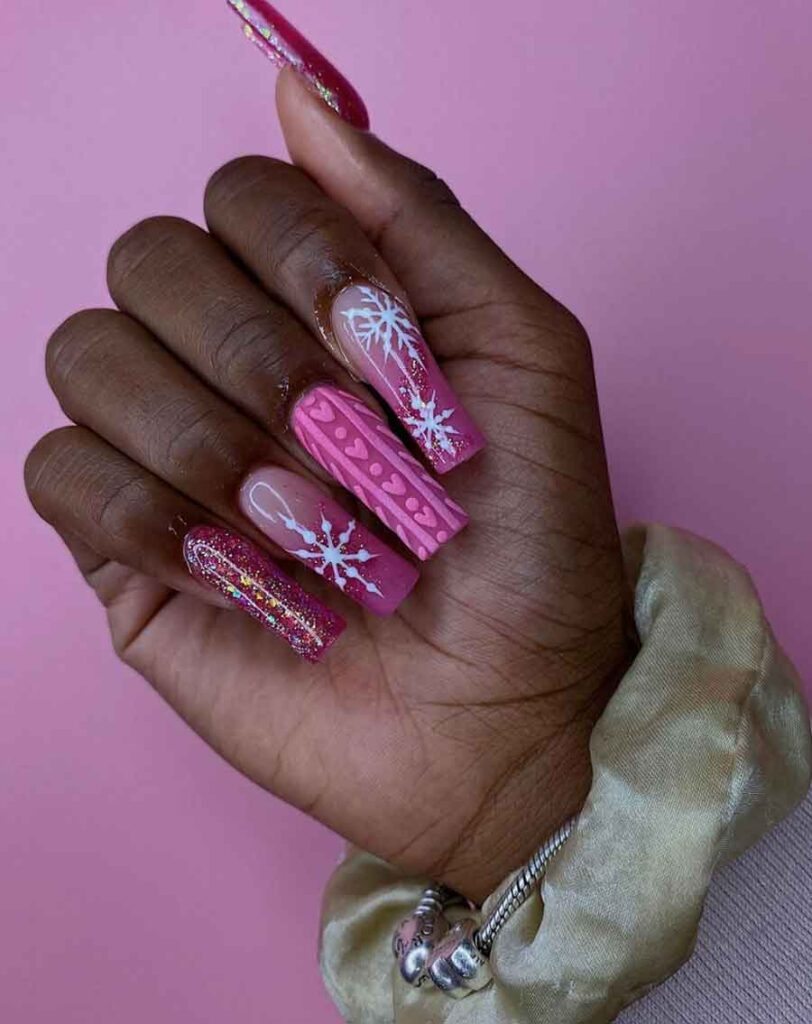 hot-pink-nail-design-chrstmas-black-woman-hands