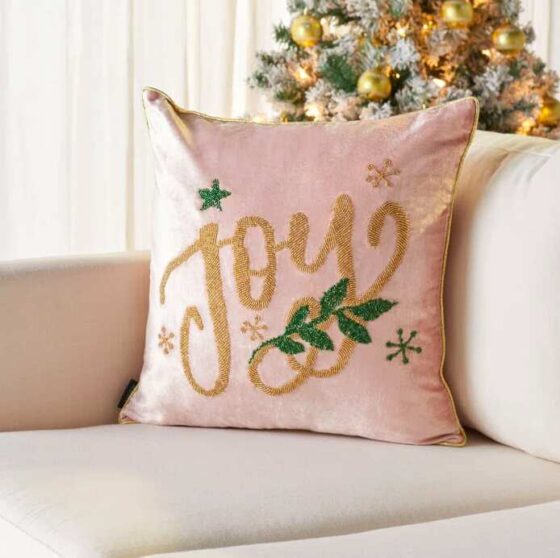 These Pink Christmas Pillows Will Girly Up Your Decor - The Mood Guide