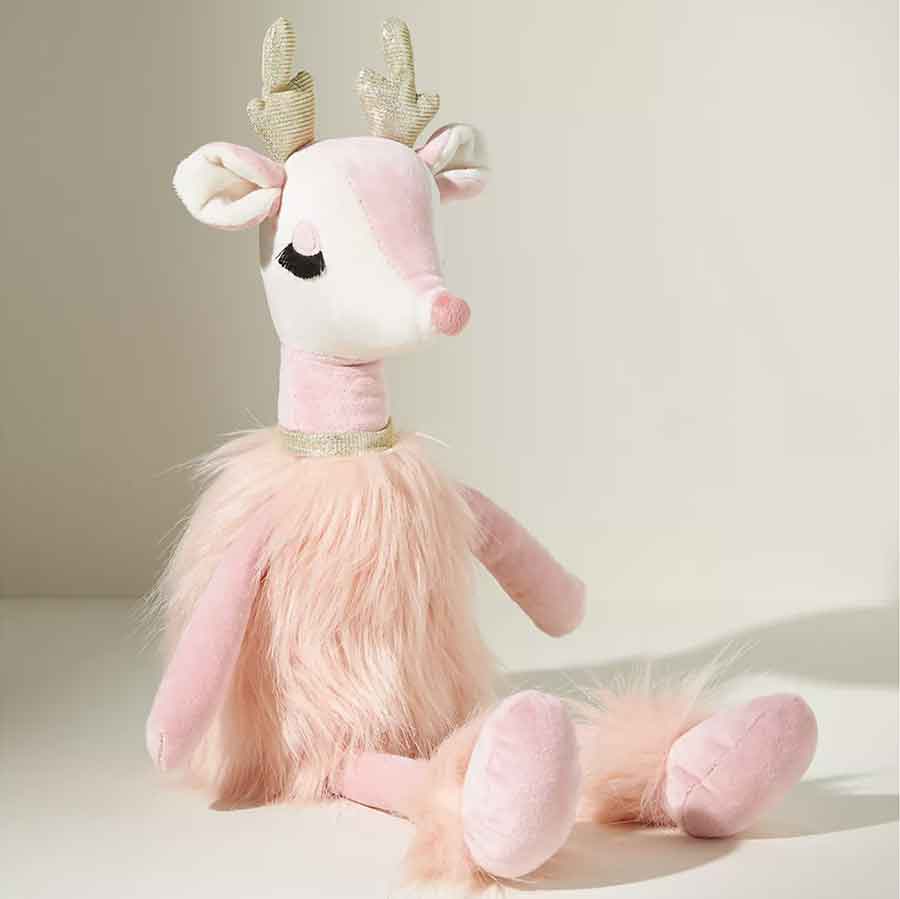 girly pink christmas aesthetic reindeer decoration 