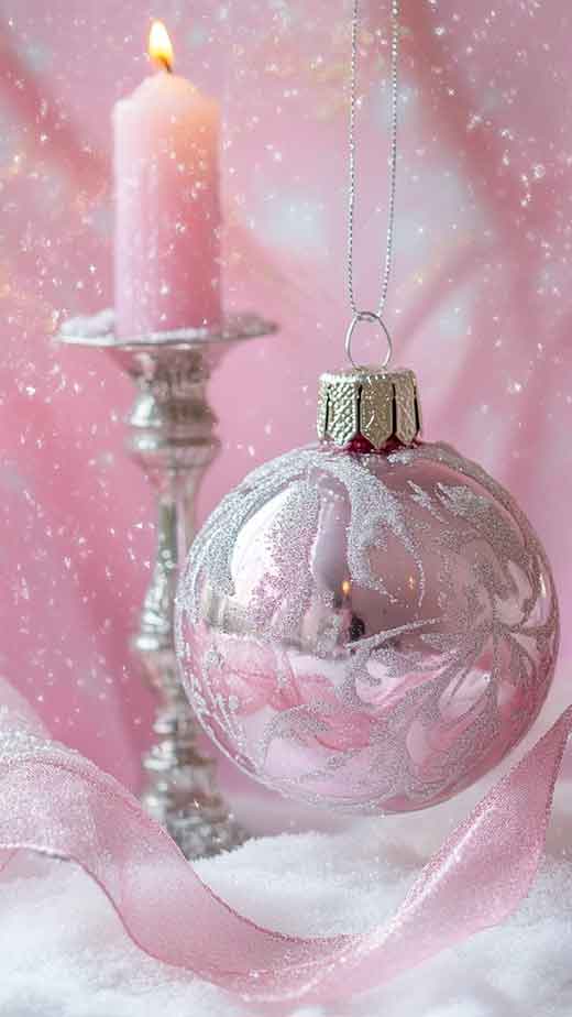 pink girly rose gold aesthetic christmas wallpaper