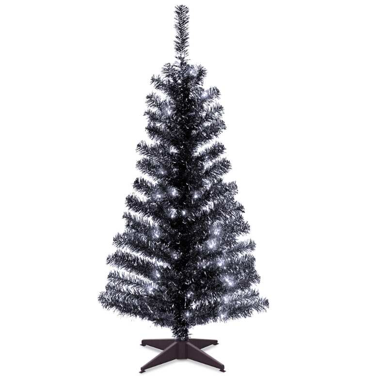 4ft. Pre Lit Small Black Christmas Tree