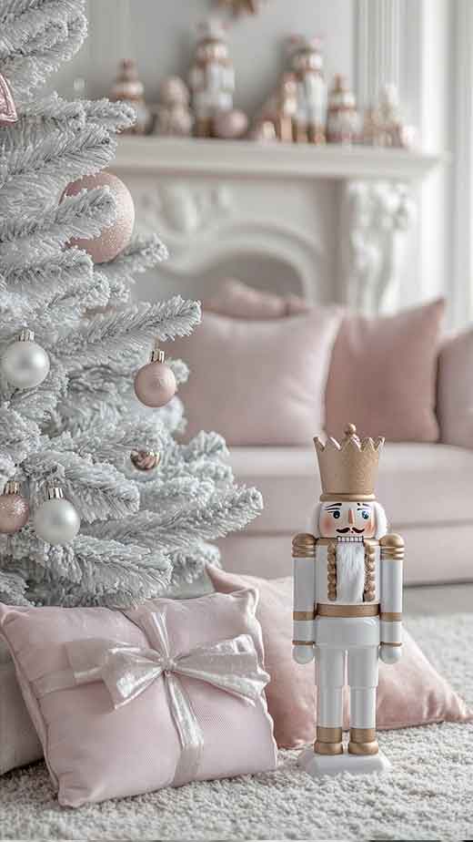 pink rose gold girly christmas wallpaper iphone nutcracker