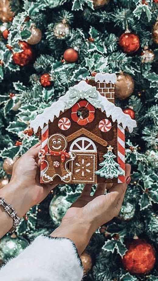 traditional christmas aesthetic wallpaper iphone gingerbread house