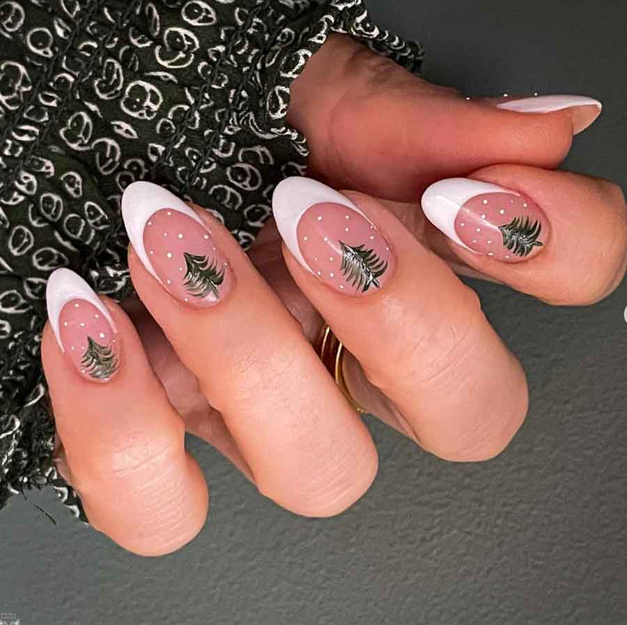 white french tips christmas nails