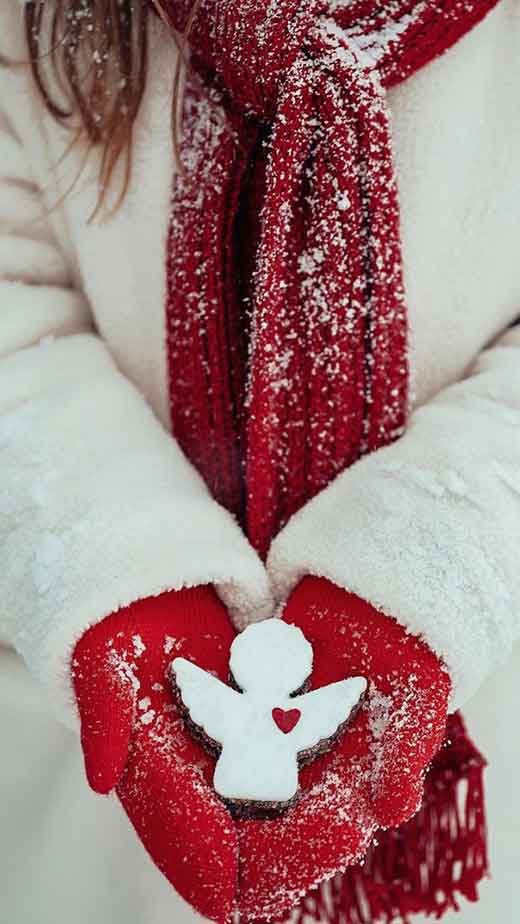 cute snow angel winter aesthetic wallpaper