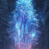 winter wonderland pine tree forest aesthetic wallpaper