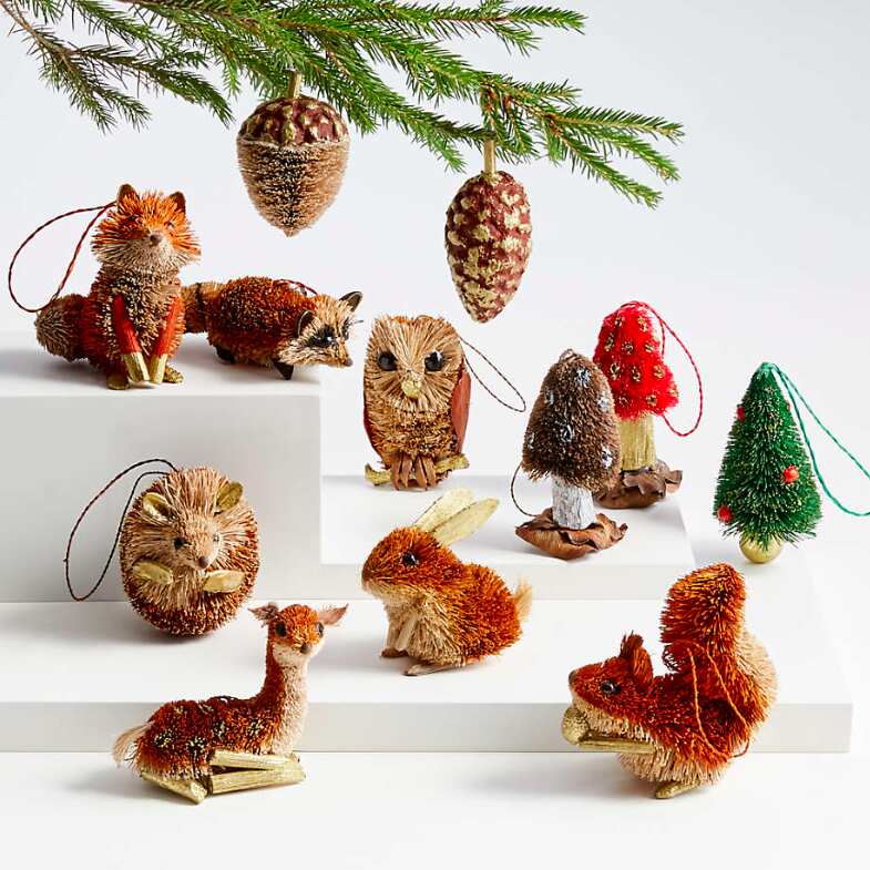 Woodland Buri Cottagecore Forest Christmas Ornaments, Set of 12
