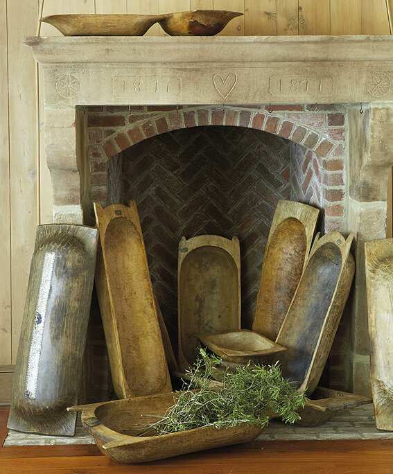 Large Antique European Dough Wood Bowl