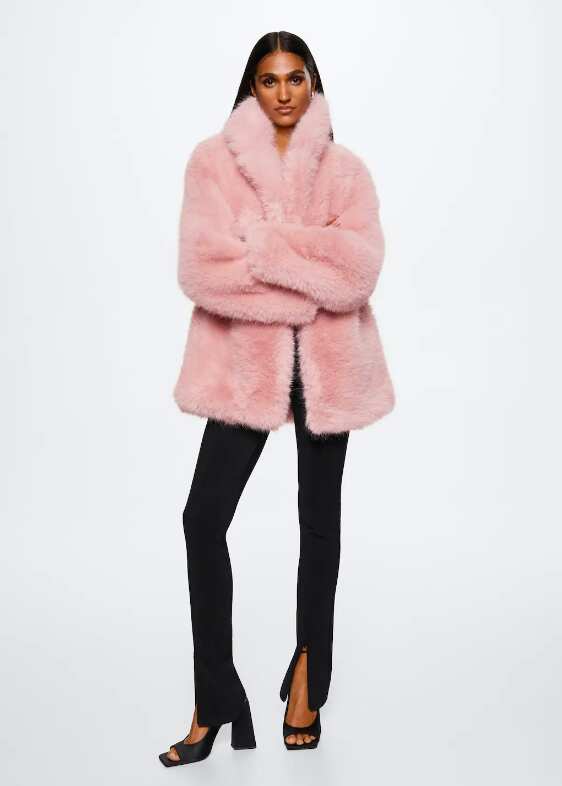 Oversize faux-fur Pink Coat
