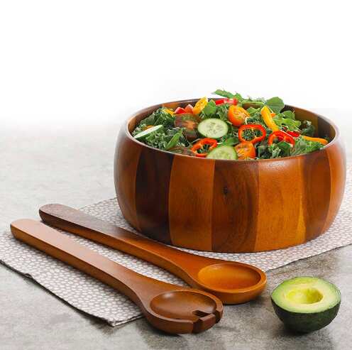 Acacia Wood 3-Piece Salad Bowl Set