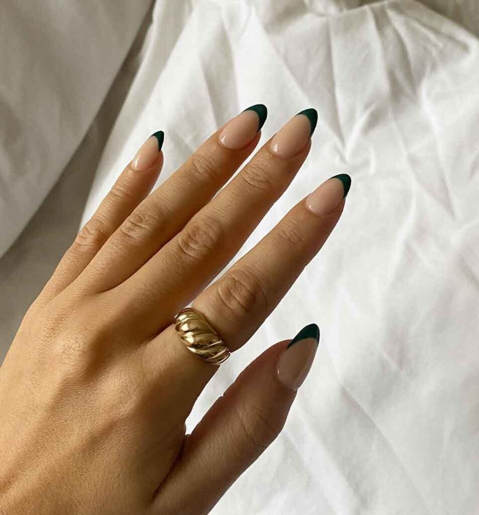 Emerald green french tips