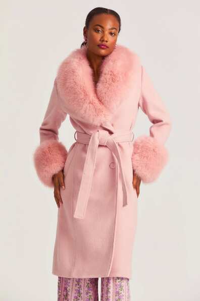 Double Faced Pink Wool Winter Coat