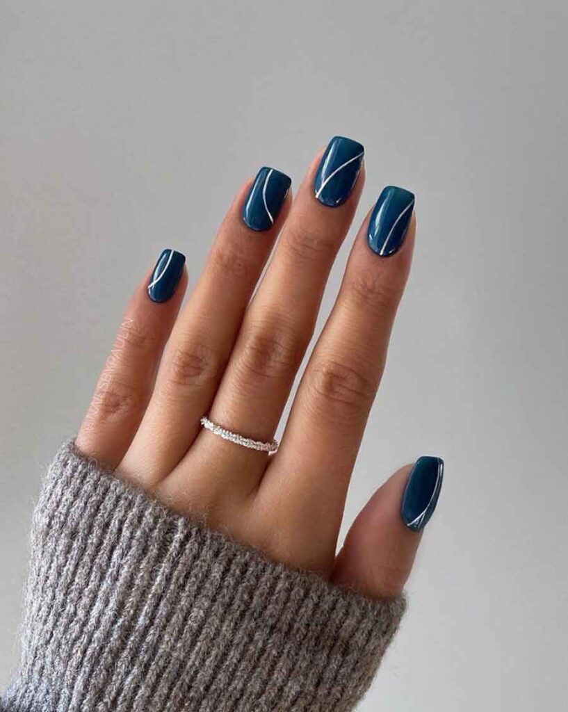 blue winter nails