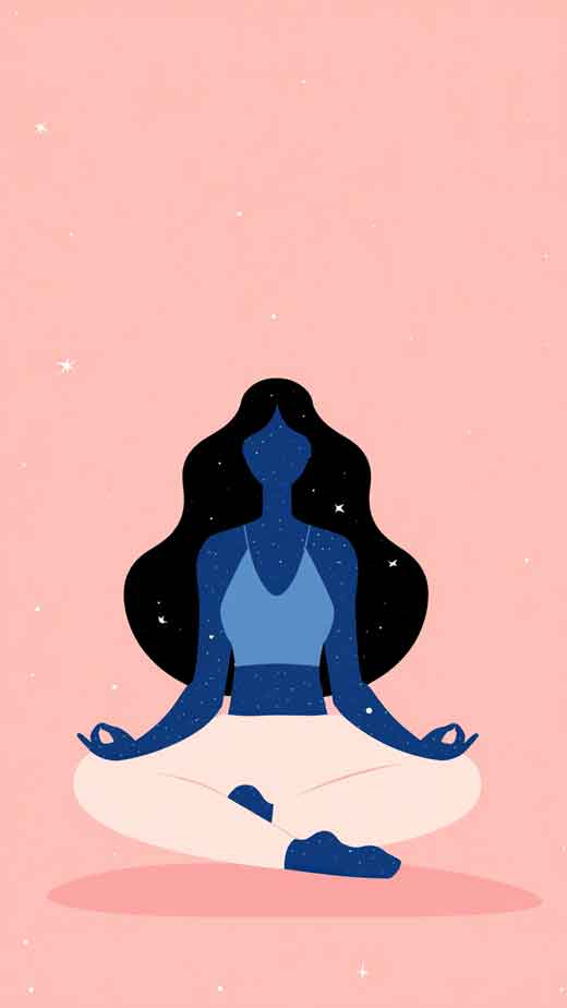 cute astral feminine illustration wallpaper iphone