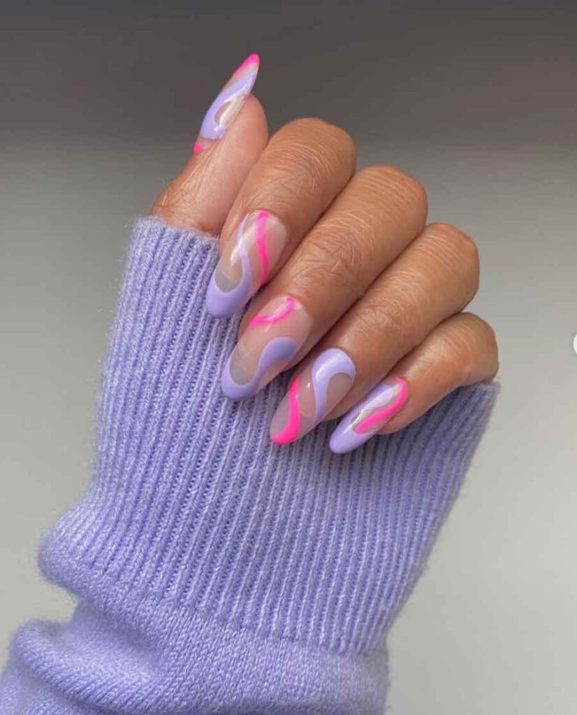 cute acrylic nails with swirls