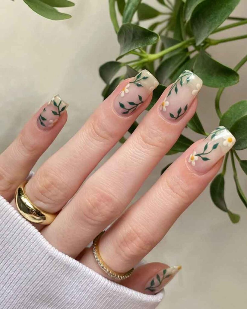 cute daisy nails