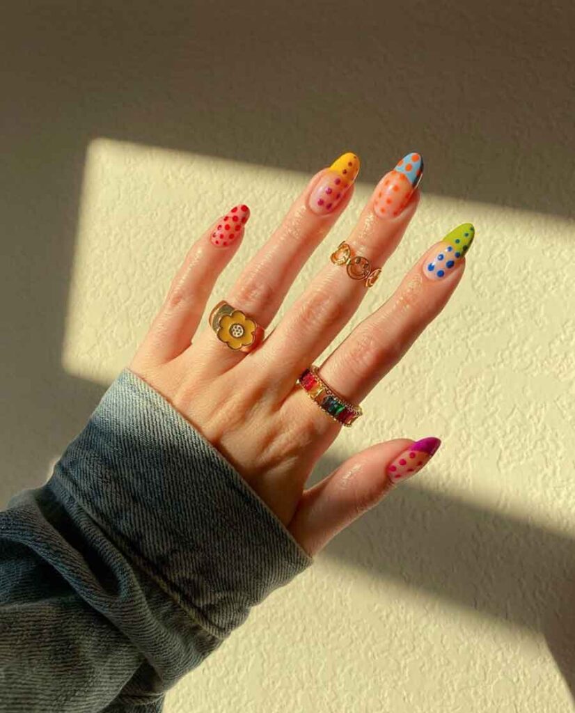 cutest nails with colors
