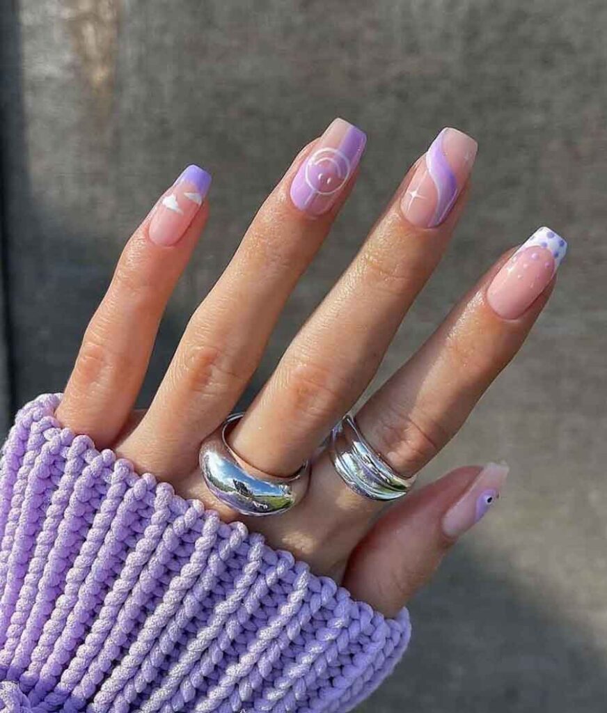 lilac spring nail design 