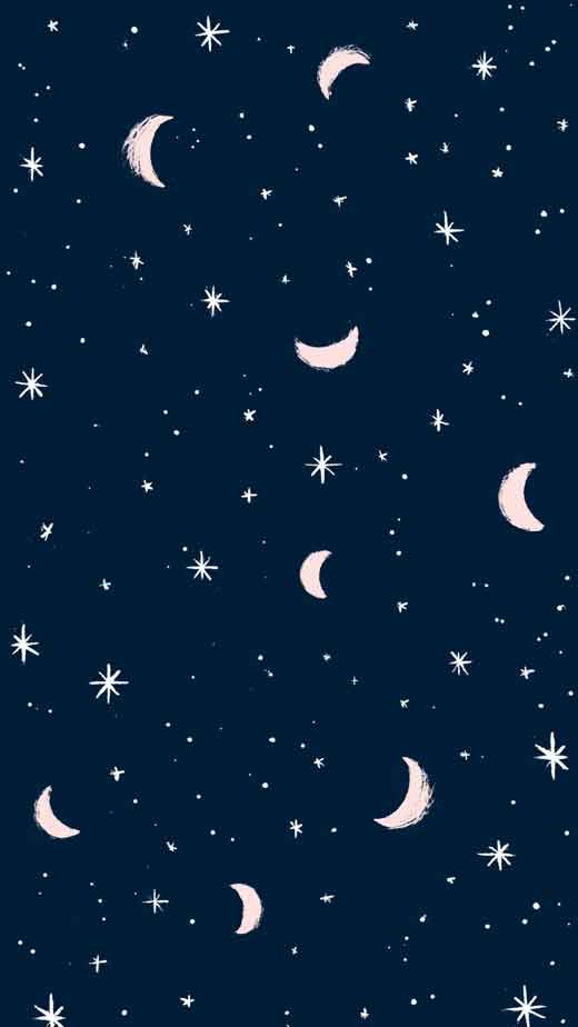 dark blue and pink moon and stars celestial astral phone background