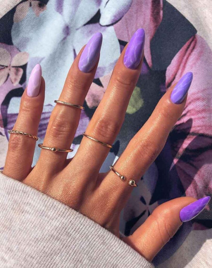 matte marble light purple nail designs