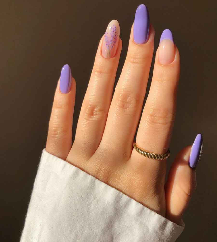 lavender design nails