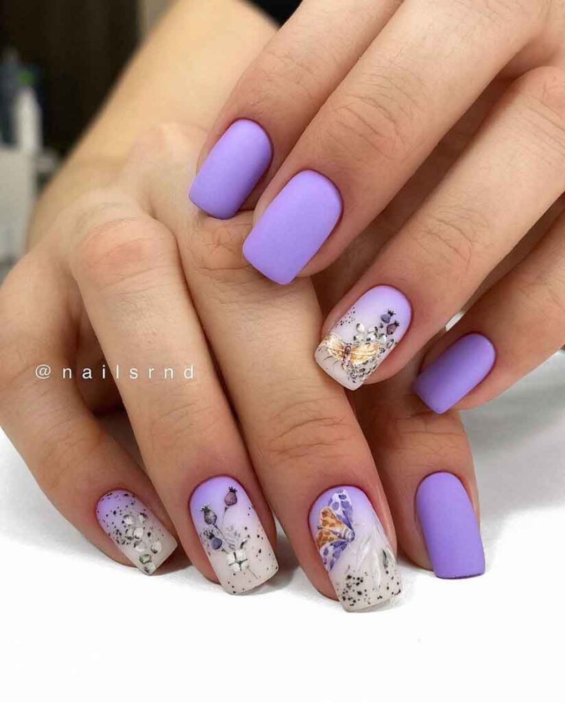 Lavender and lilac nails stock photo. Image of design - 135930474