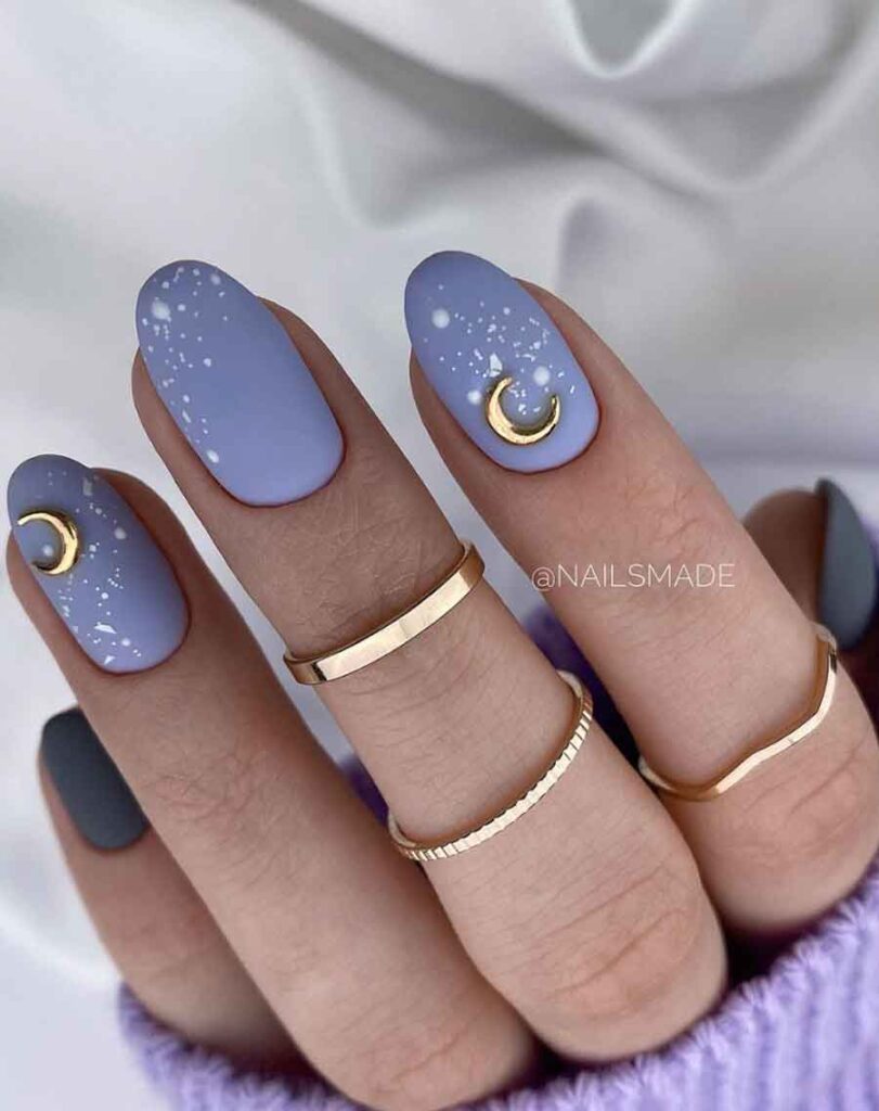 light purple nails witch nails mystic nails moon nails