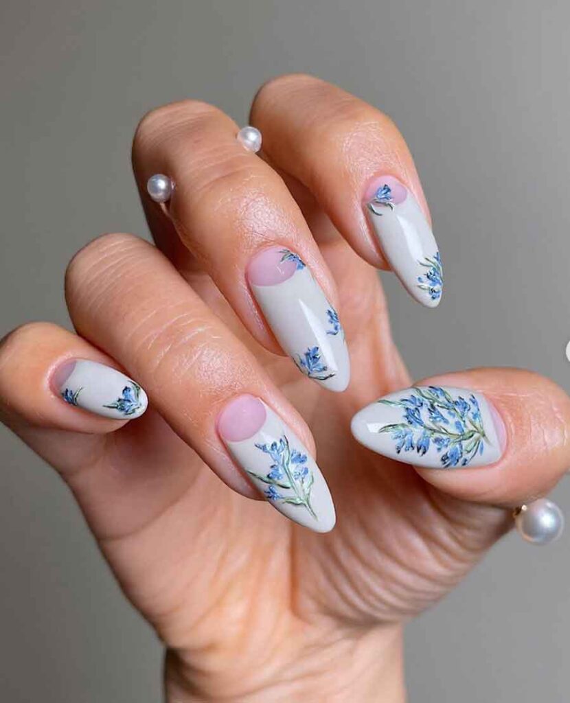  van gogh aesthetic winter nails art