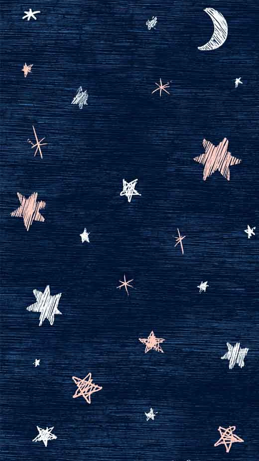 minimal doodle aesthetic blue sky phone background