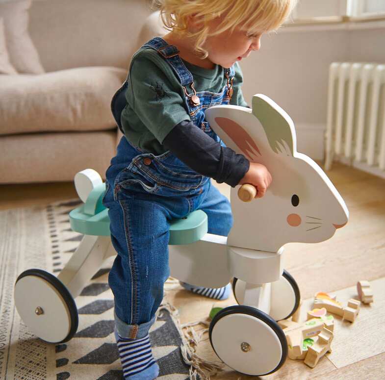 Non-Toxic Wood Ride-On Rabbit Toy by Tender Leaf Toys