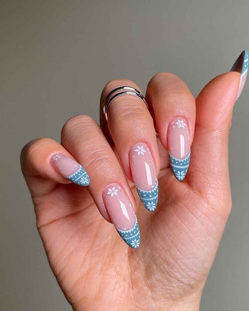 scandinavian long aesthetic winter nail art