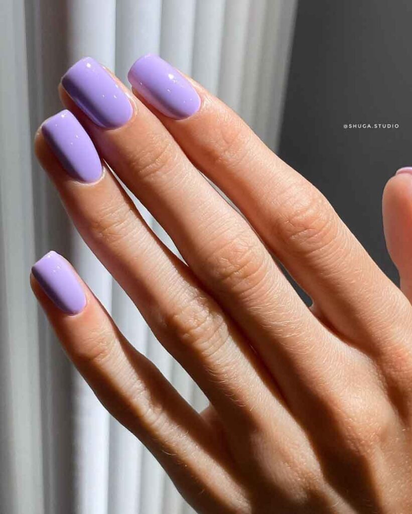 square light purple lilac nails