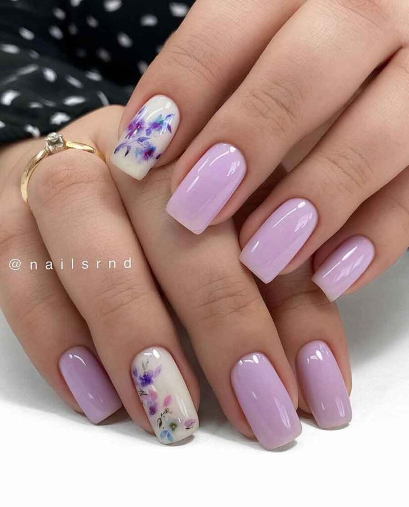 Light purple nail deals designs