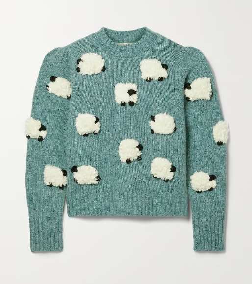 3D Sheep Cottagecore merino wool-blend sweater