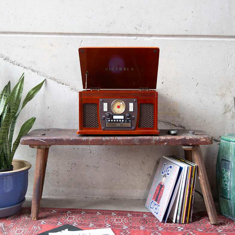 Valentine's Day Gift For Hipster Boyfriend - 8-in-1 Entertainment Center Turntable