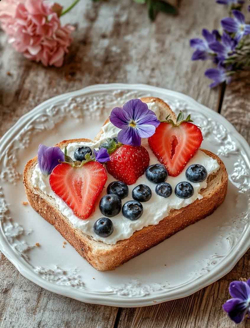 butterfly strawberry toast spring aesthetic