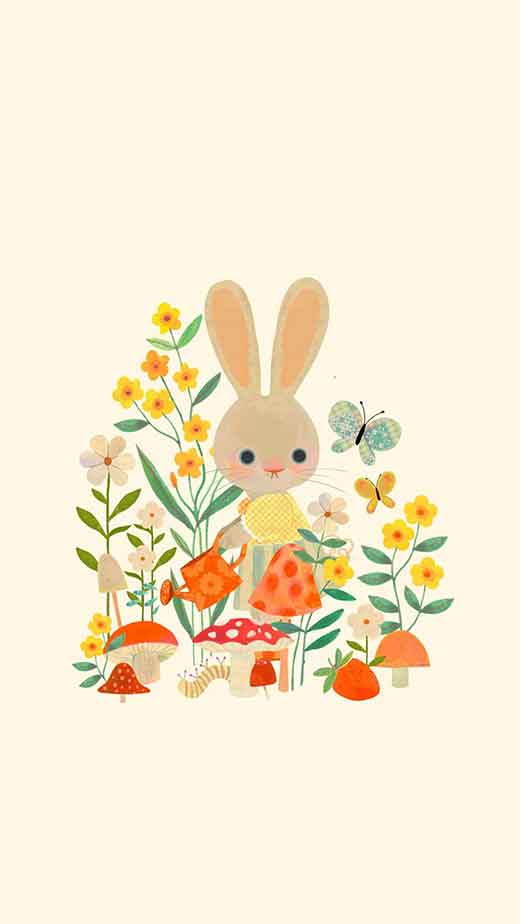 bunny art spring wallpaper