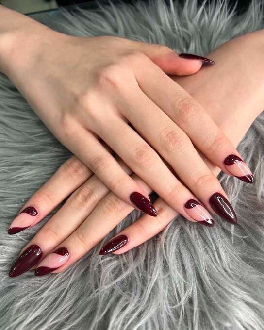 dark brown long nails