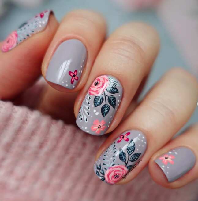 Easy Funky Floral Nail Art Tutorial | Slashed Beauty