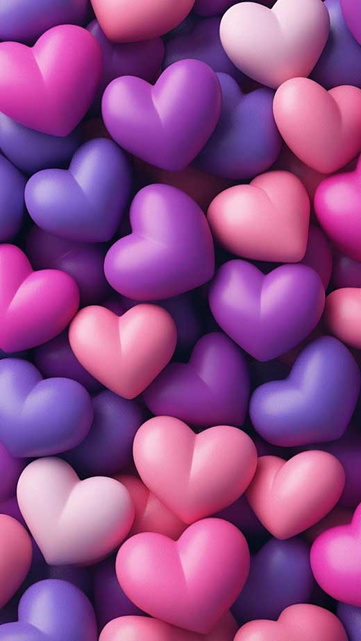 purple and pink valentines day phne wallpaper