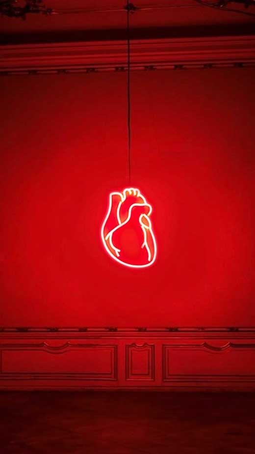 neon human heart wallpaper iphone