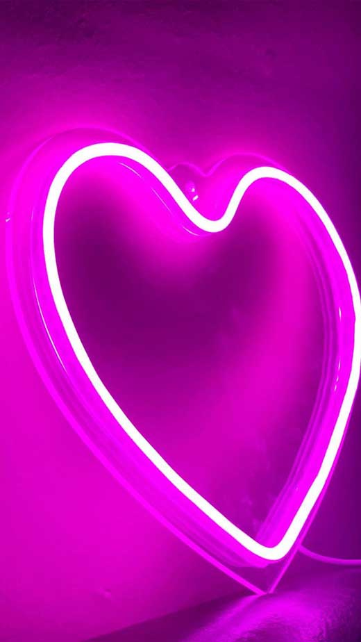 pink neon heart wallpaper iphone