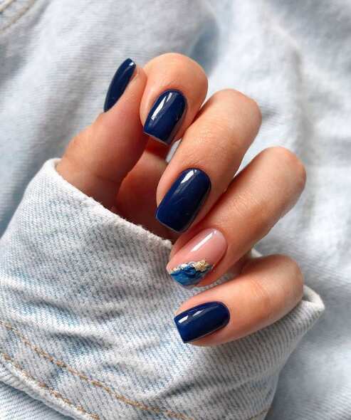 37 Navy Blue Nails To Try Even After January Blues Are Gone